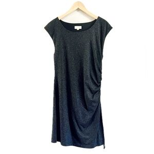 LOFT Charcoal Cap Sleeve Mini Dress